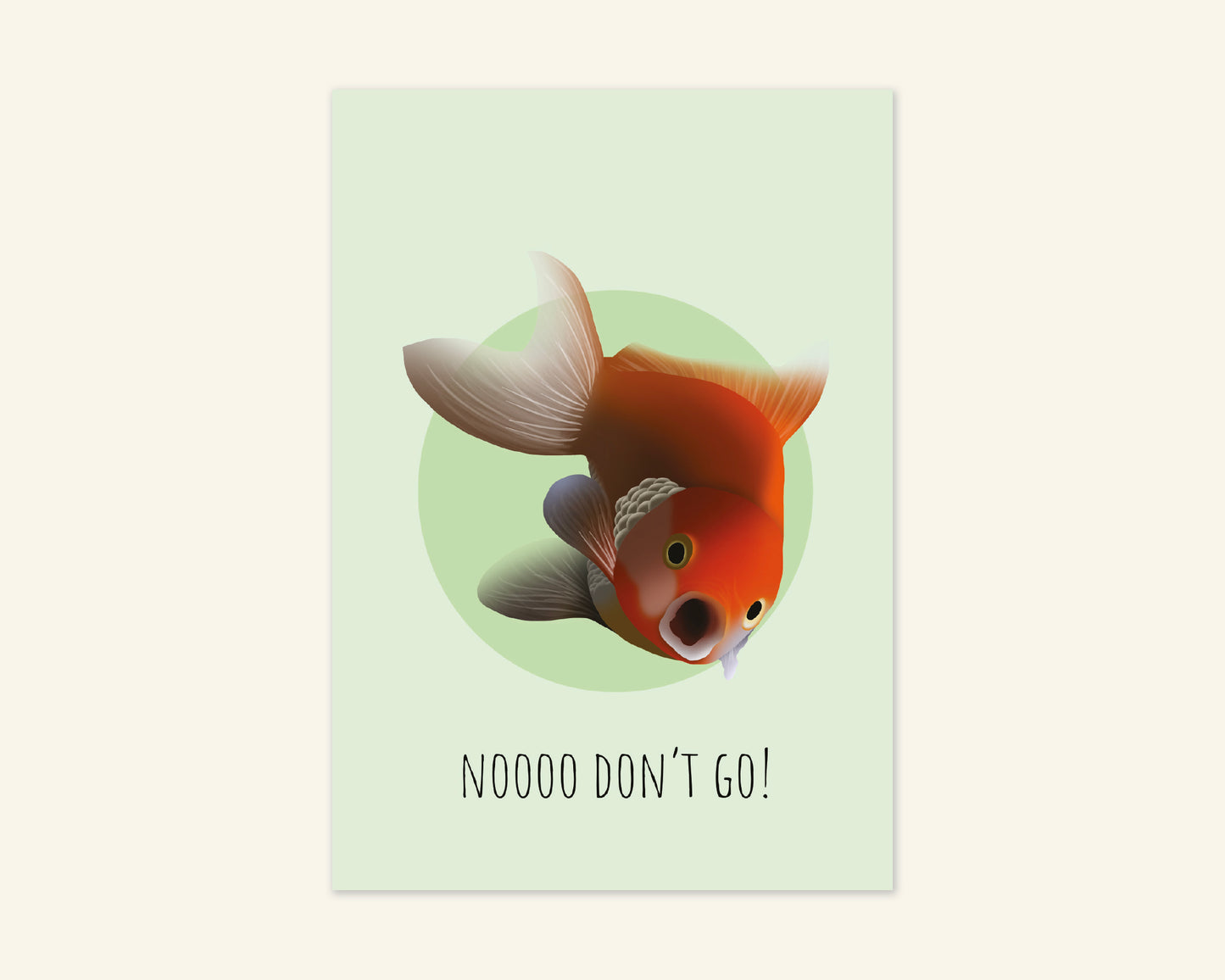 Don't Go Goldfish Leaving Card
