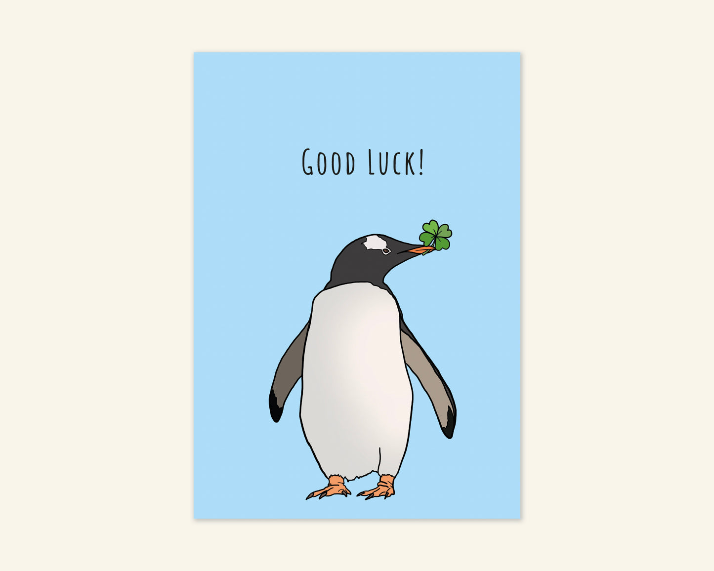 Penguin Good Luck Card