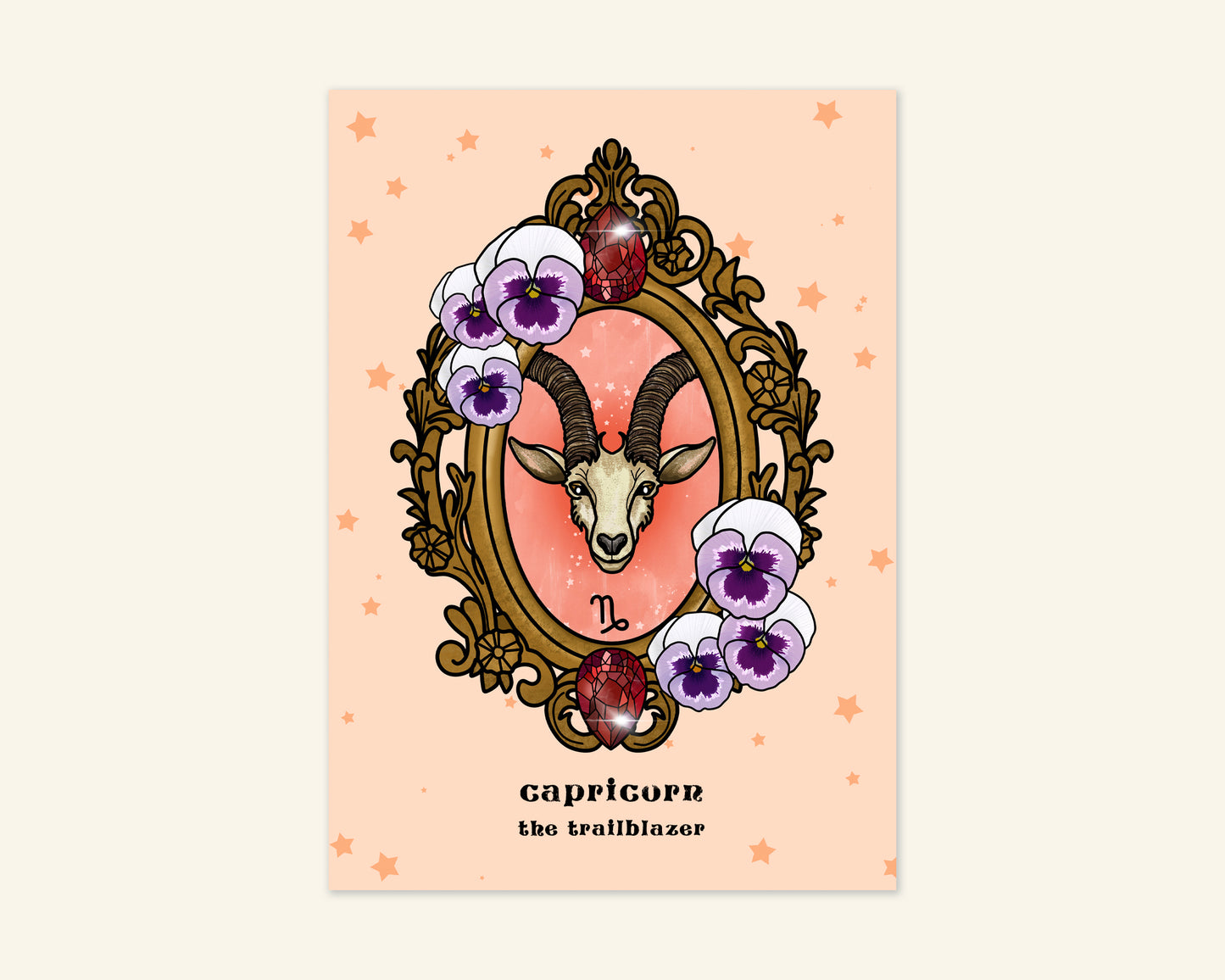 Capricorn Zodiac Sign Birthday Card