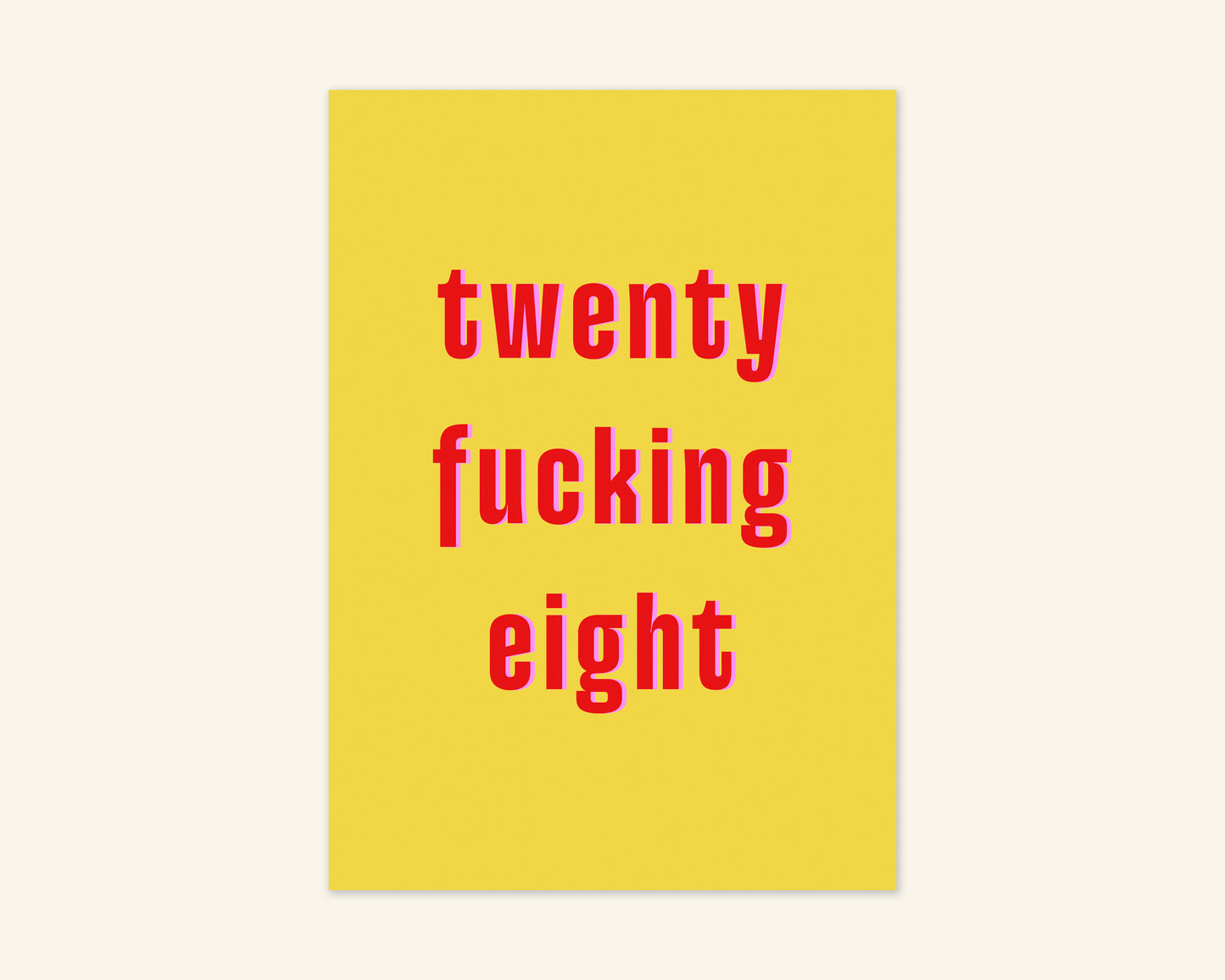 Twenty Something Ages 21 to 29 Birthday Card