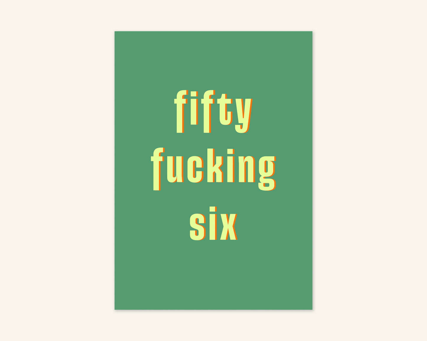Fifty Something Ages 51 to 59 Birthday Card