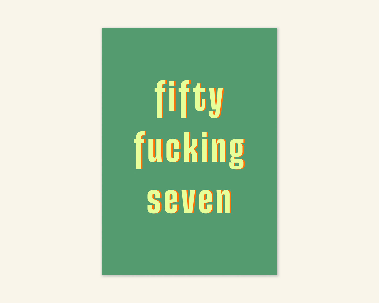 Fifty Something Ages 51 to 59 Birthday Card