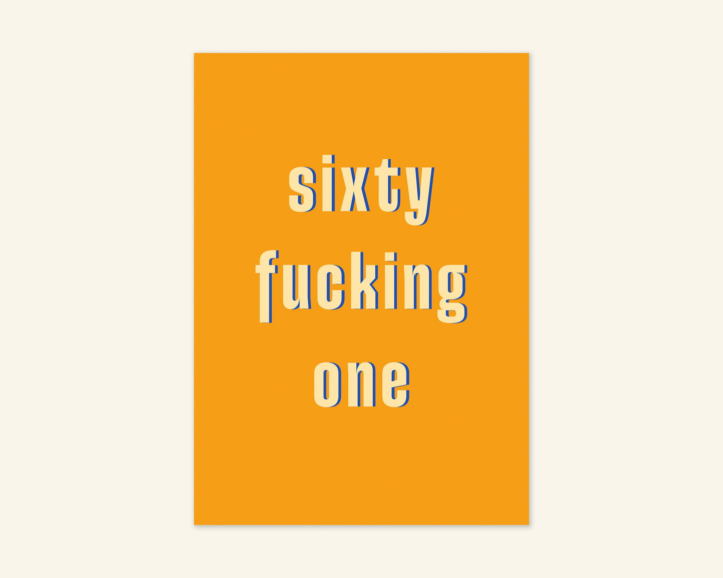 Sixty Something Ages 61 to 69 Birthday Card
