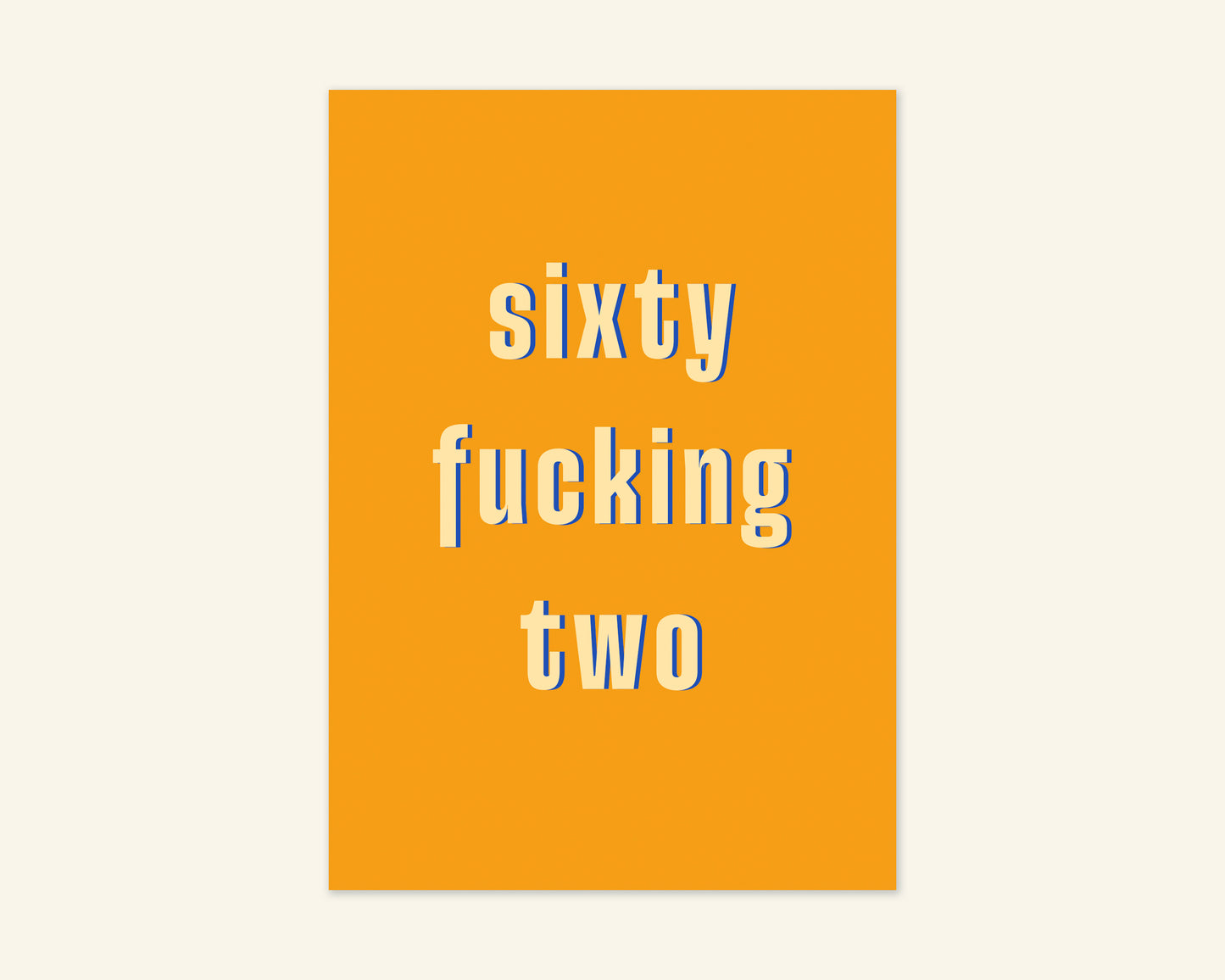 Sixty Something Ages 61 to 69 Birthday Card