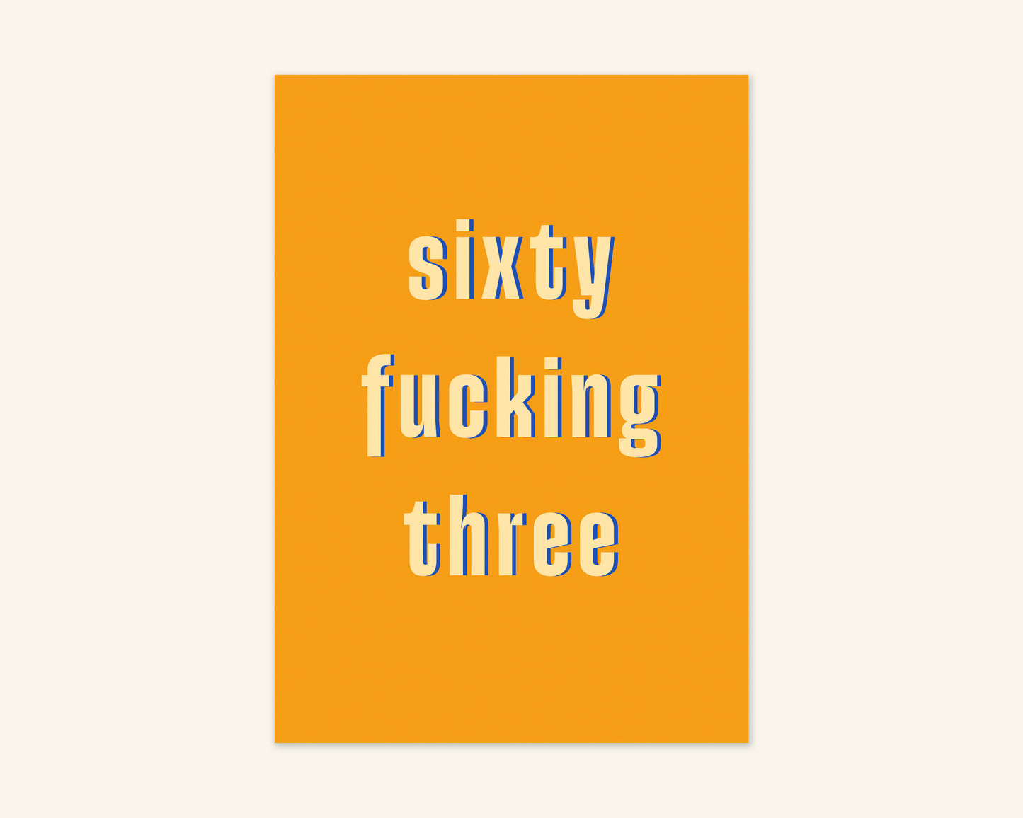 Sixty Something Ages 61 to 69 Birthday Card