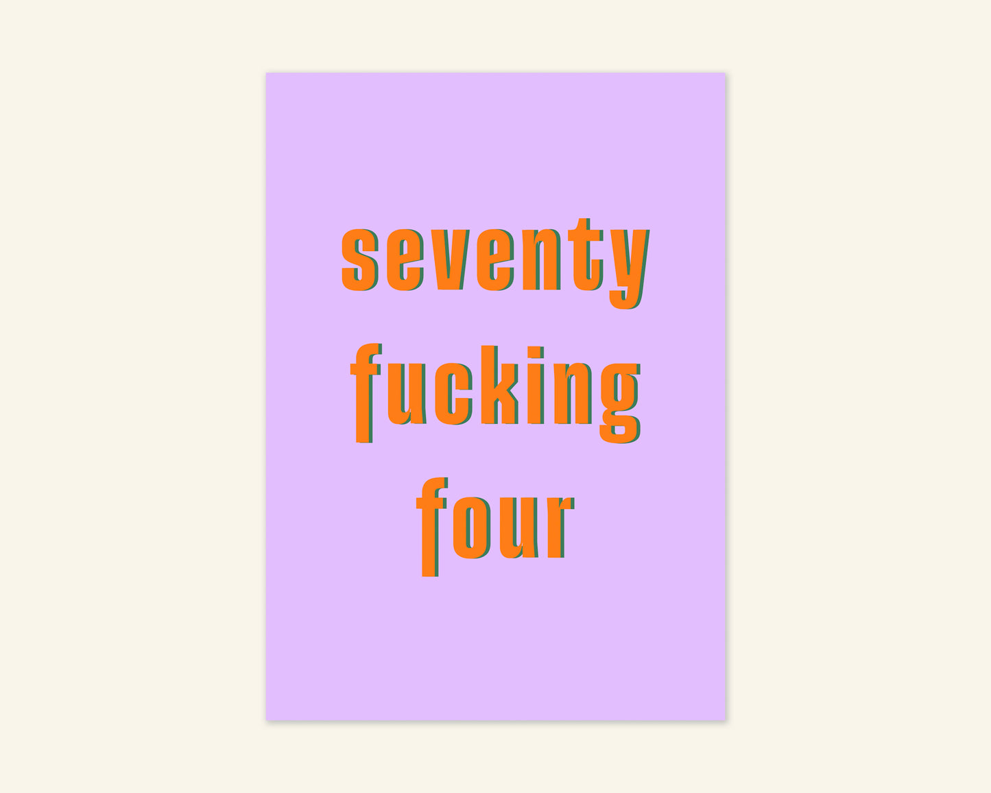 Seventy Something Ages 71 to 79 Birthday Card