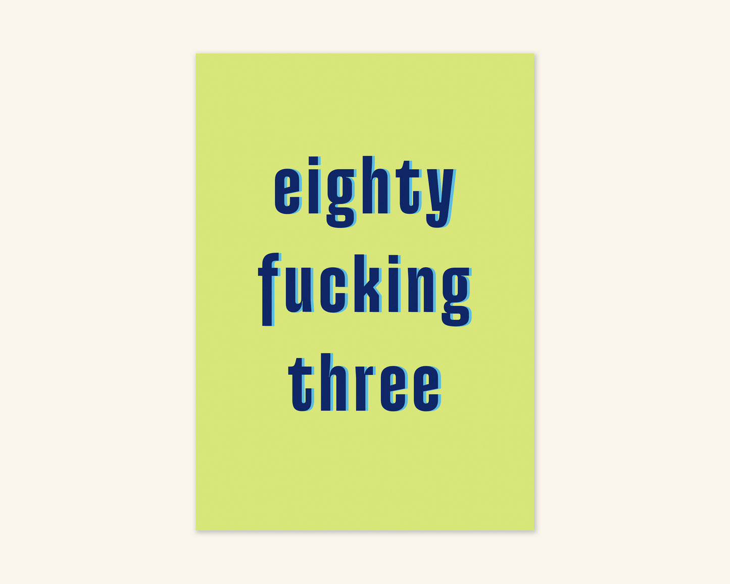 Eighty Something Ages 81 to 89 Birthday Card
