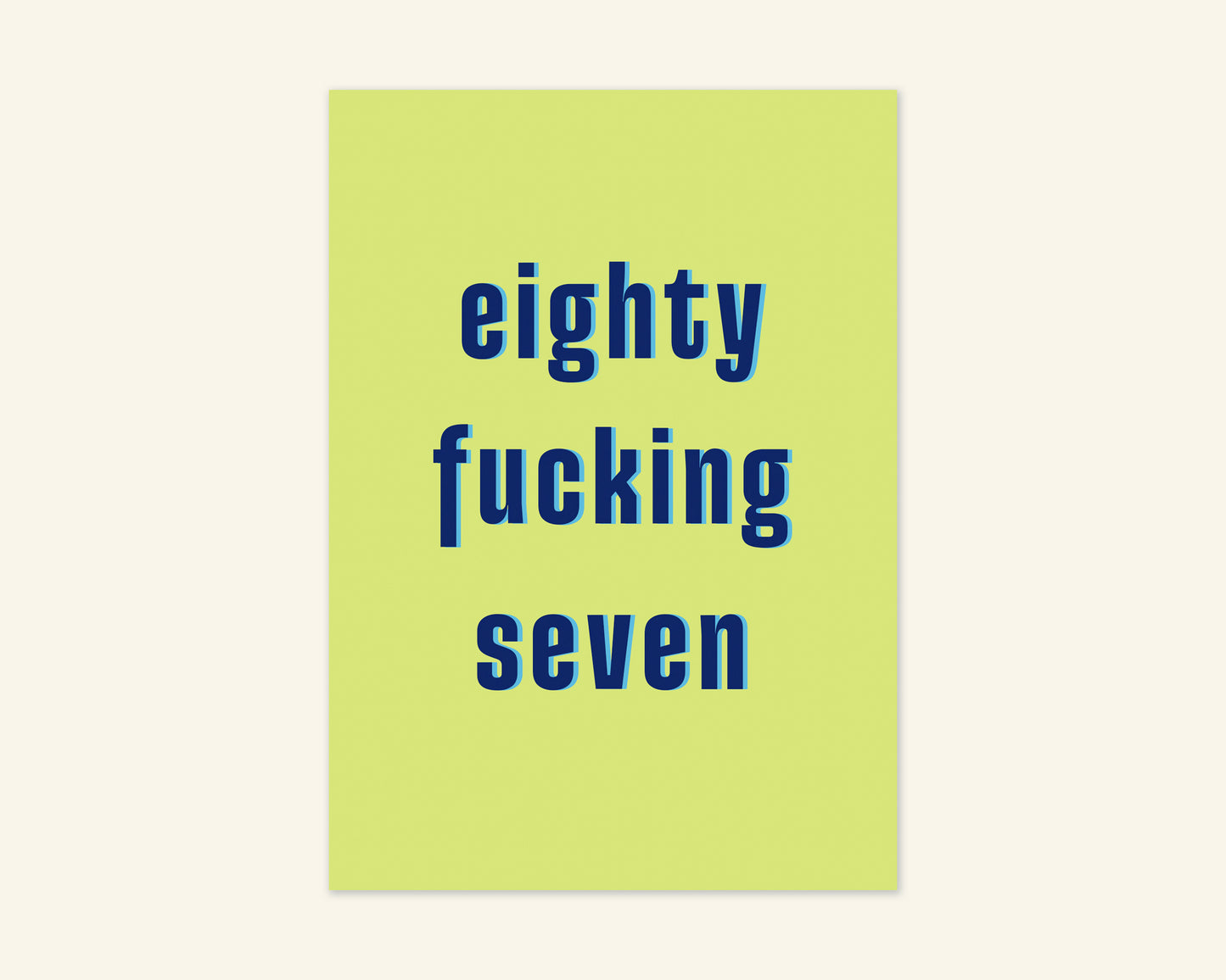 Eighty Something Ages 81 to 89 Birthday Card