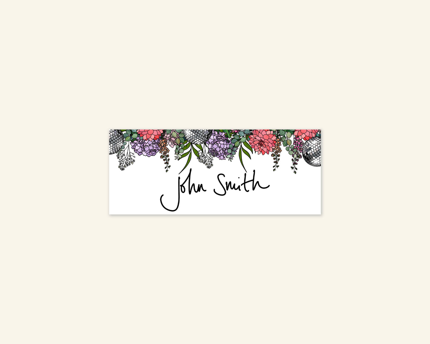 Pack of 20 Floral Dinosaur Place Cards