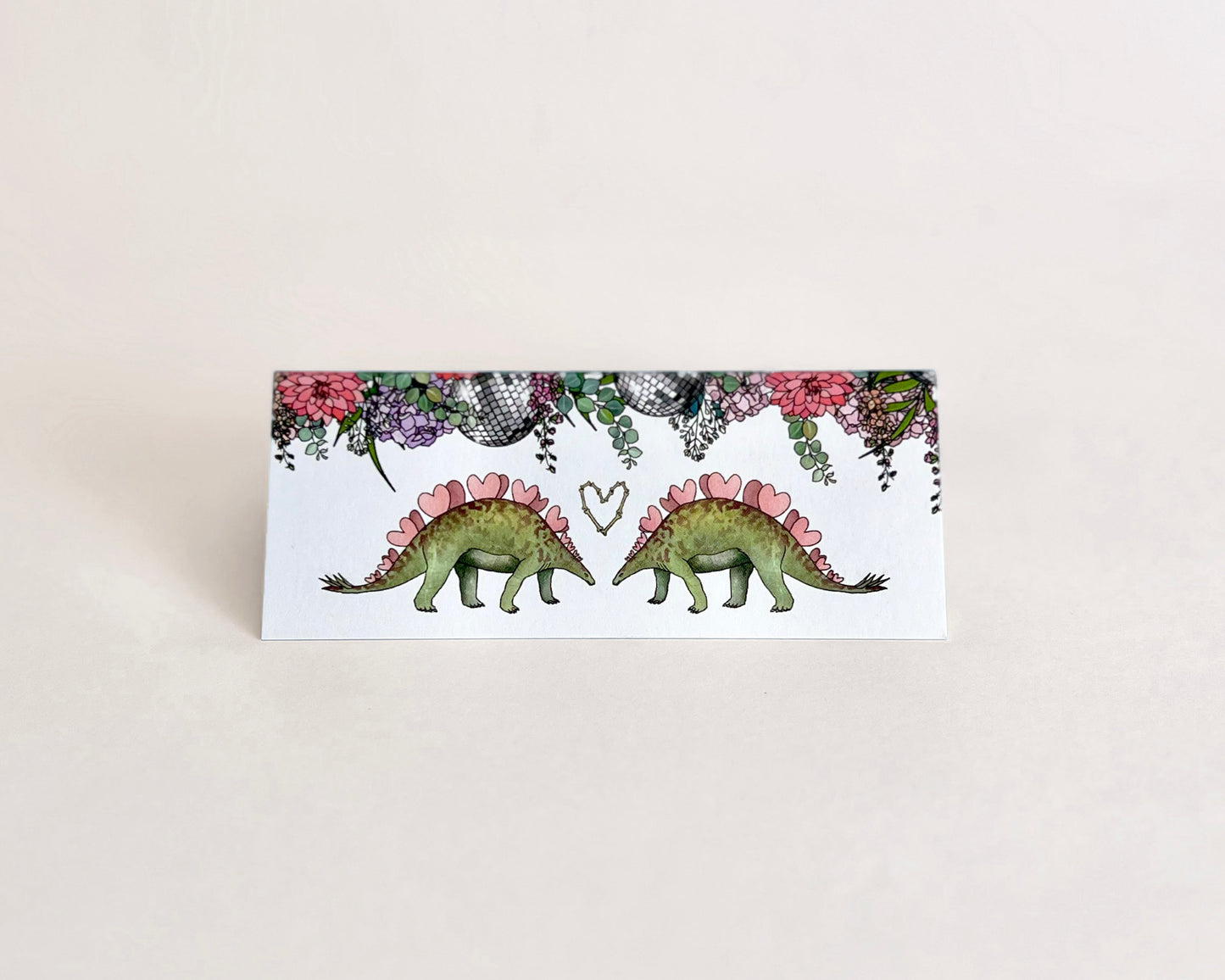 Pack of 20 Floral Dinosaur Place Cards