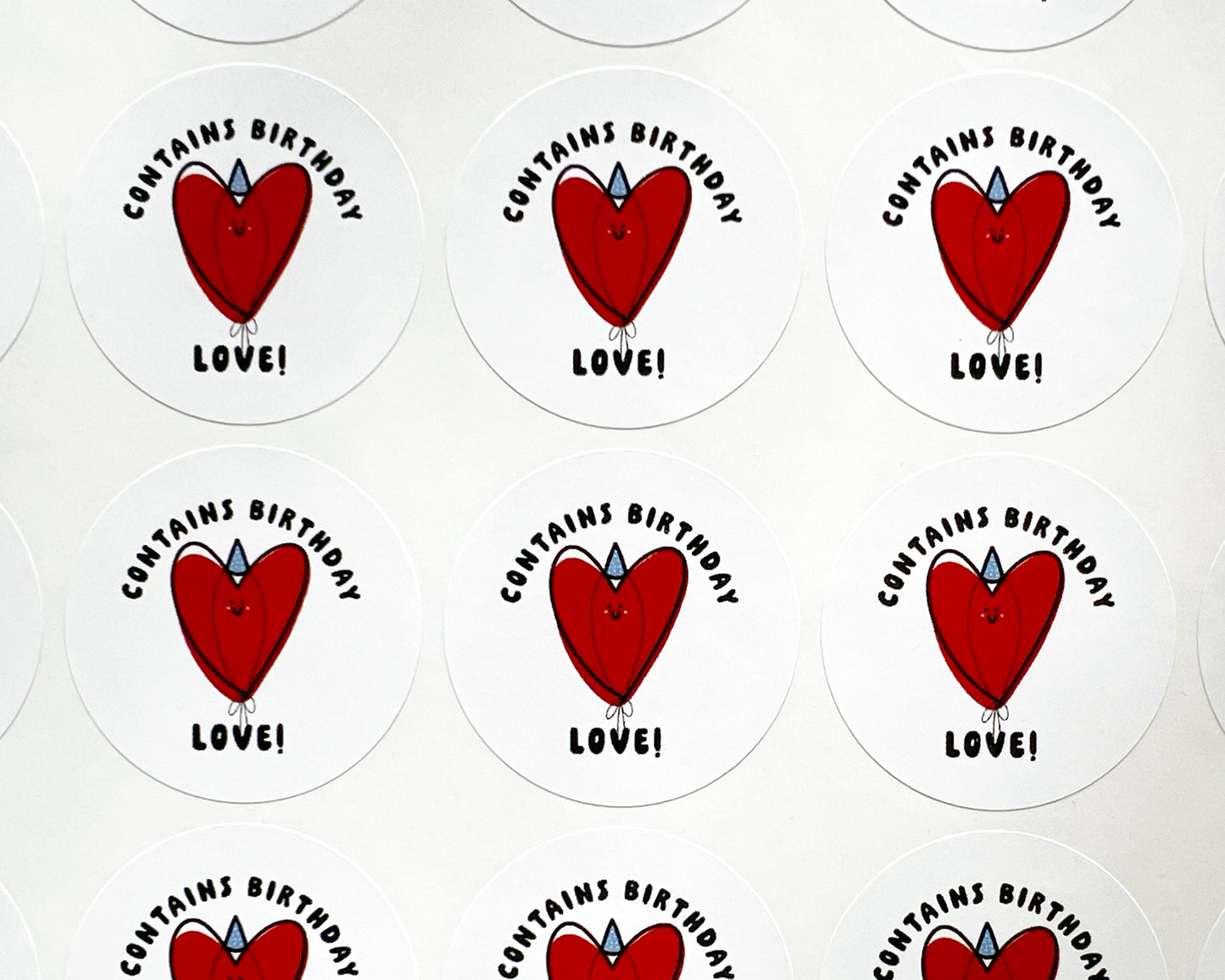 Contains Birthday Love Envelope Seal Stickers