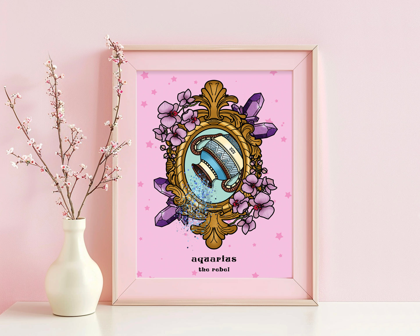 Aquarius Zodiac Sign Unframed Art Print