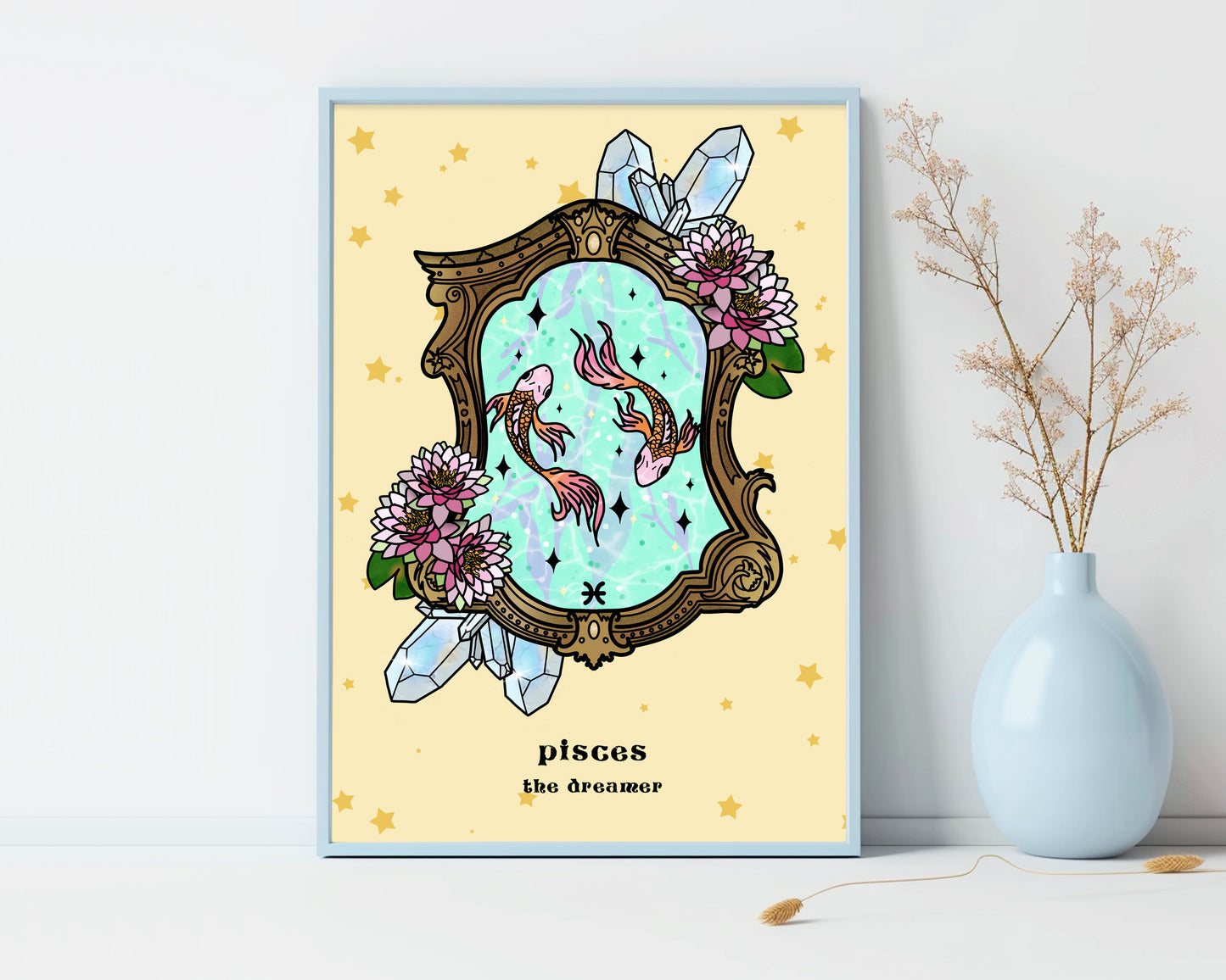 Pisces Zodiac Sign Unframed Art Print