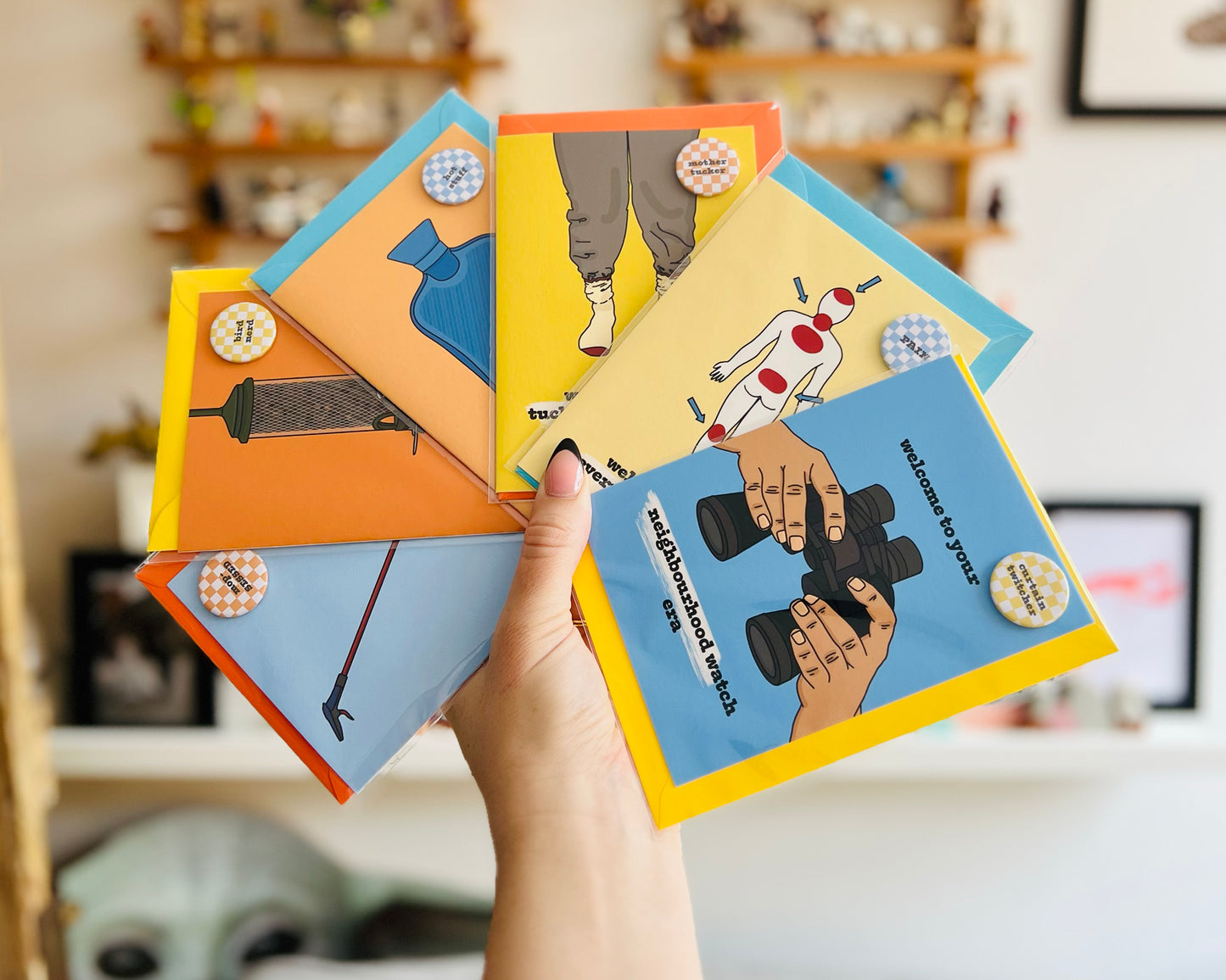 Tucks Everything In Era A6 Birthday Card With Badge