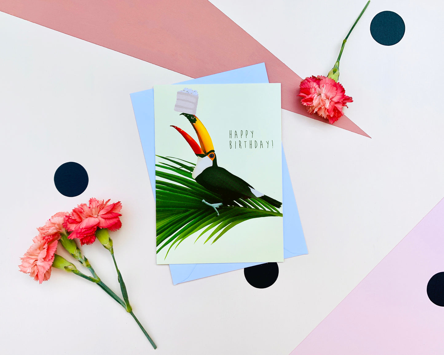 Toucan With Cake Happy Birthday Card