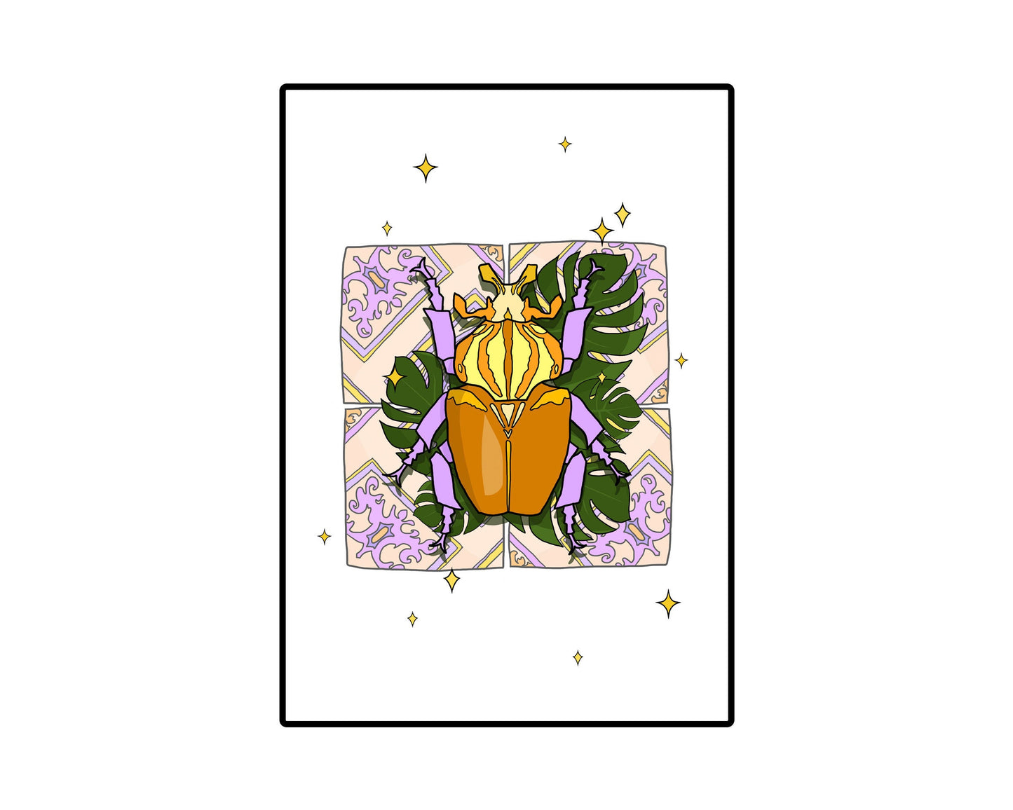 Beetle Tile A5 Unframed Print
