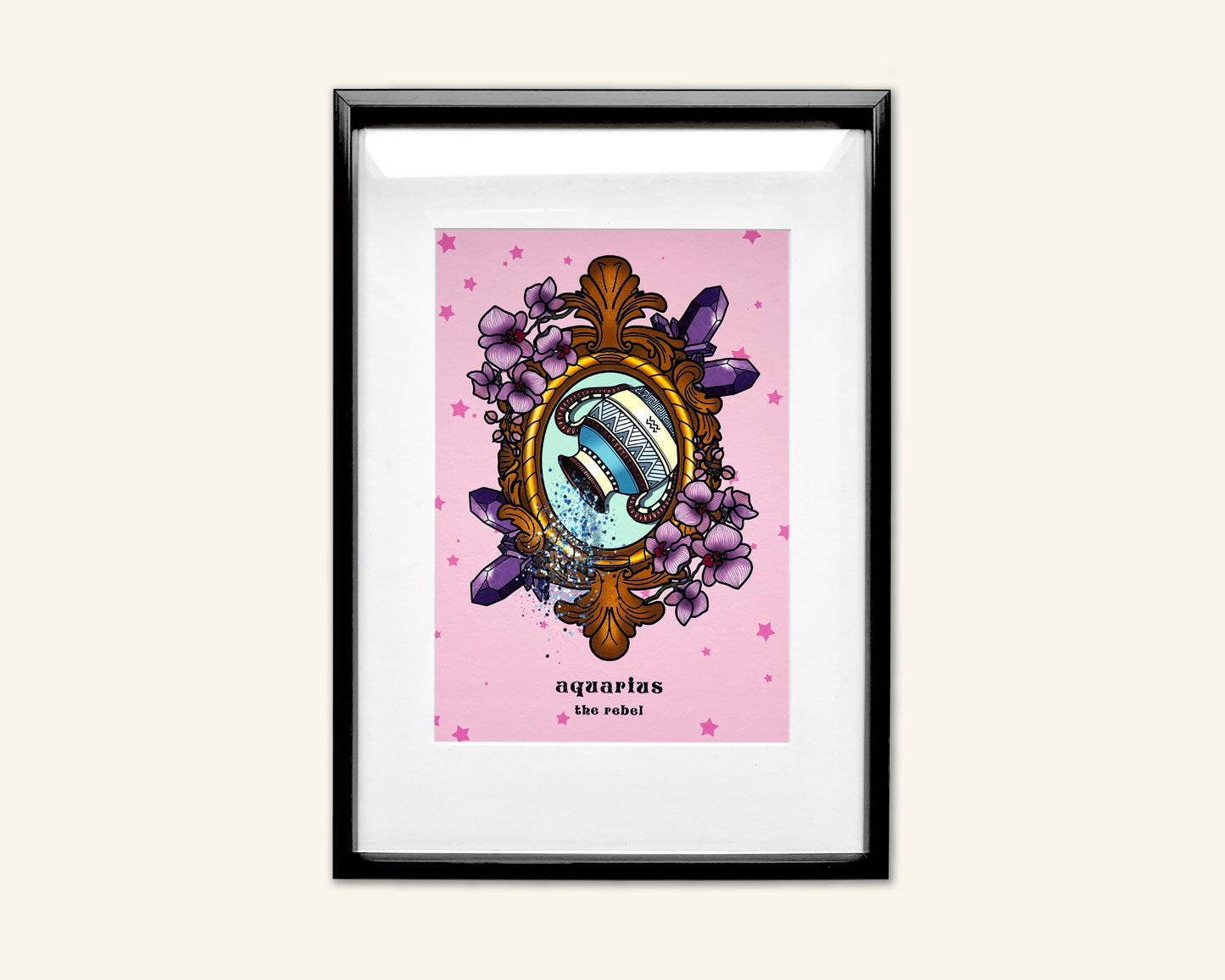 Aquarius Zodiac Sign Unframed Art Print