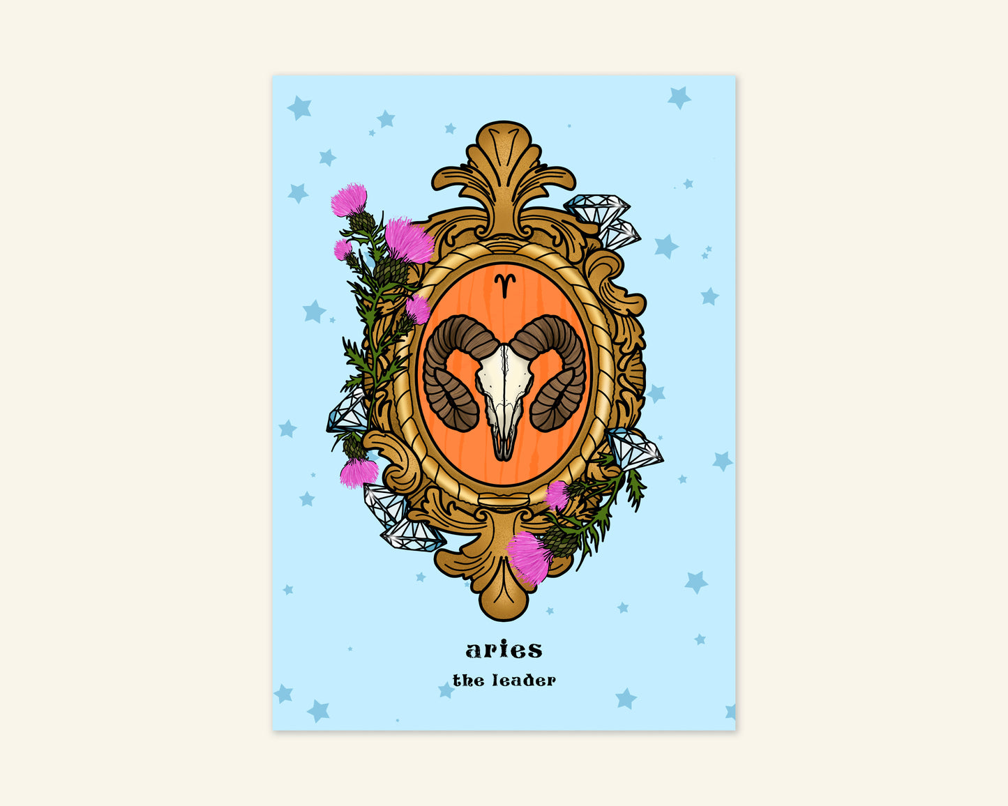 SECONDS (less than perfect) - Aries Zodiac Sign Unframed Art Print