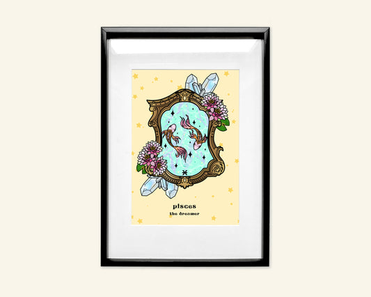 Pisces Zodiac Sign Unframed Art Print