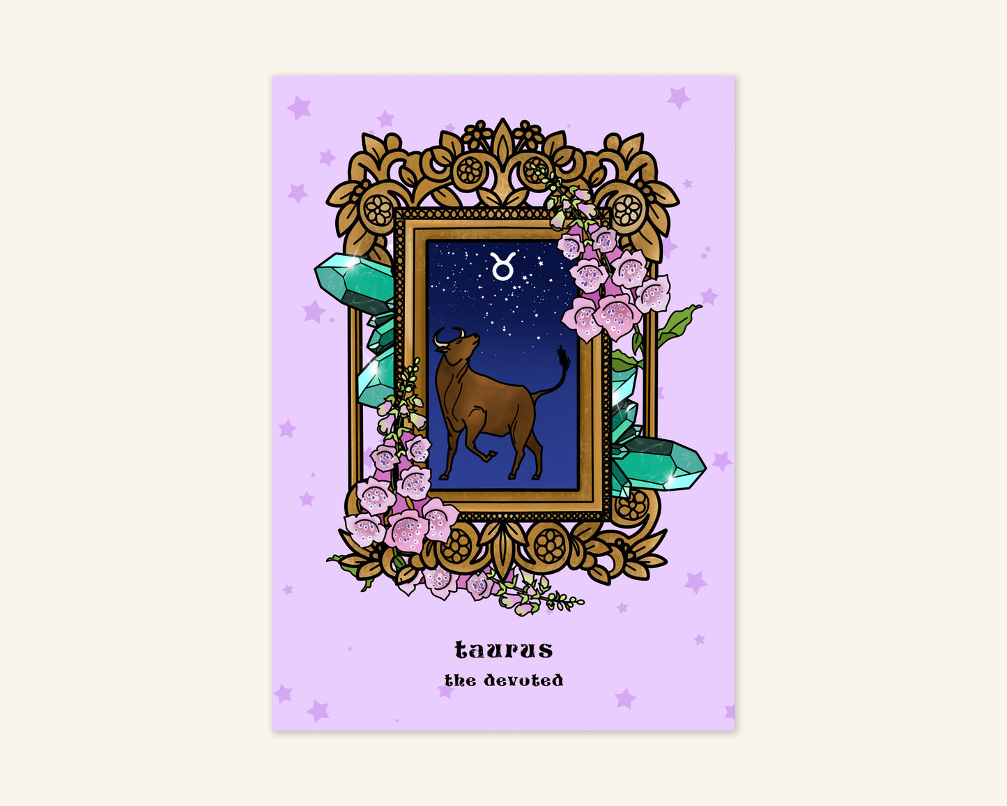 Taurus Zodiac Sign Unframed Art Print