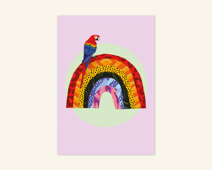 Blank Rainbow Parrot Card
