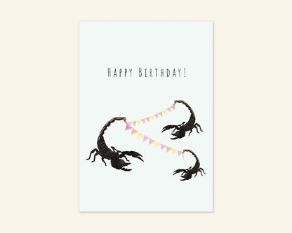 Scorpion Happy Birthday Card