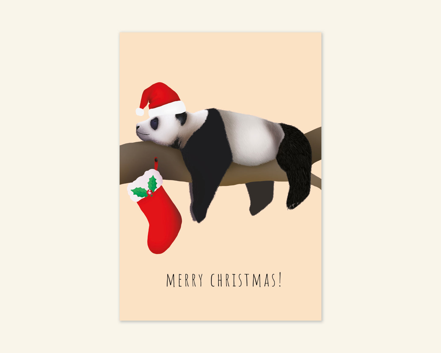 Panda Merry Christmas Card