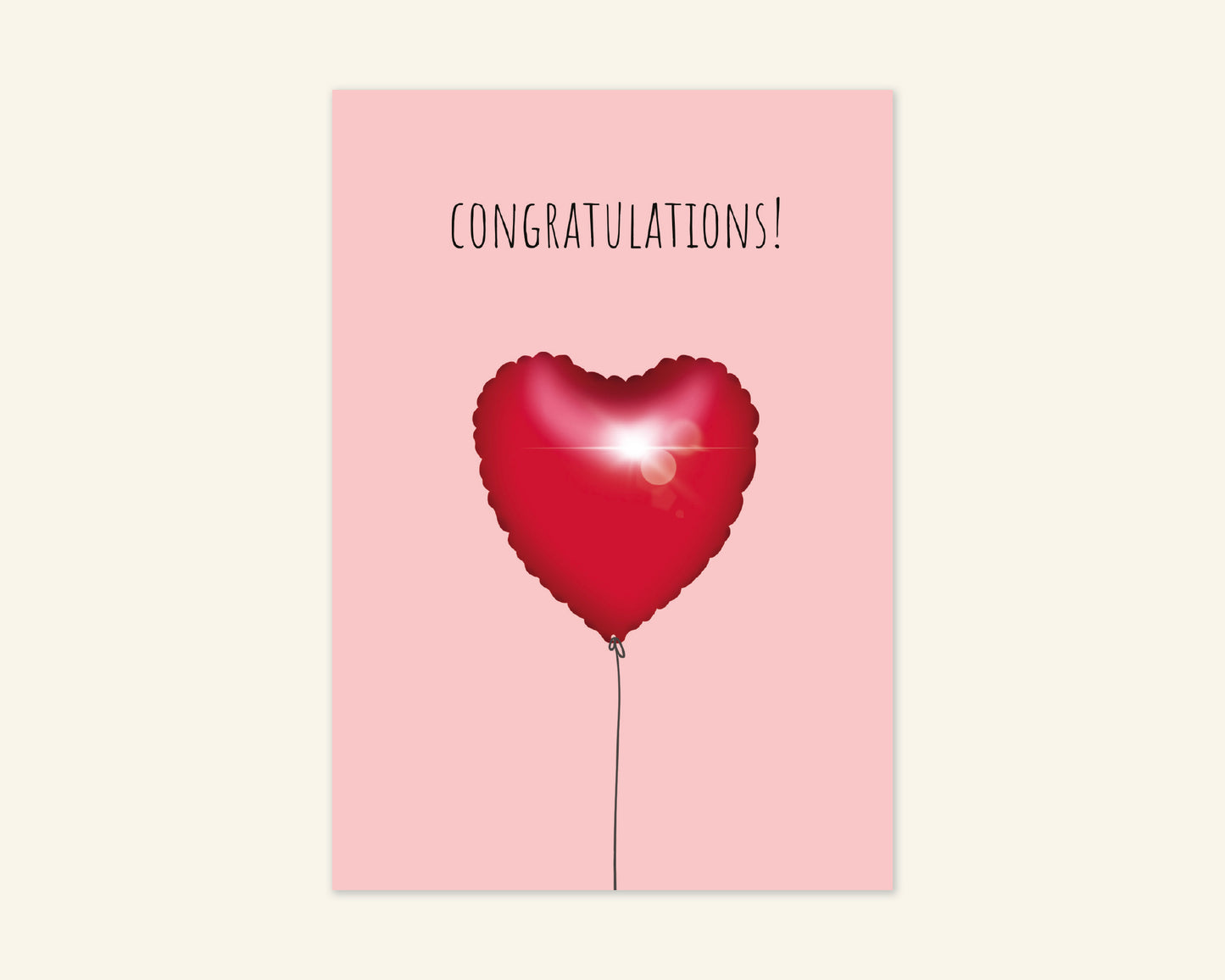 Congratulations Heart Balloon Card