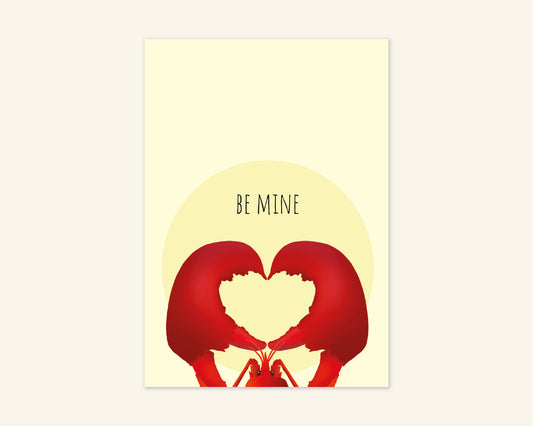 Be Mine Lobster Valentines Day Card