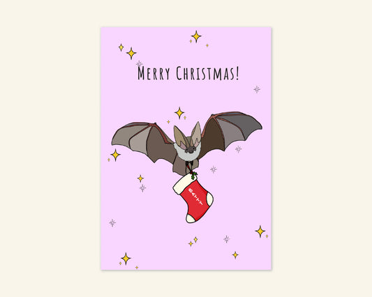 Bat Merry Christmas Card