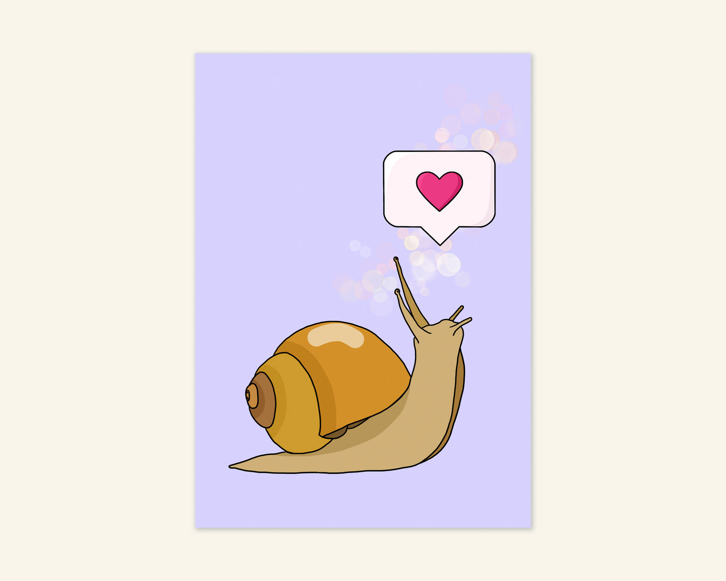 Blank Snail Love Card