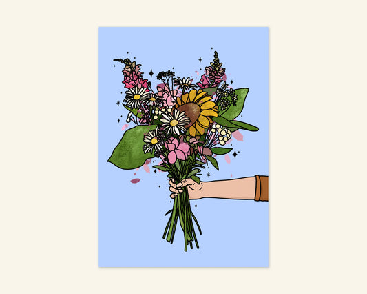 Blank Flower Bouquet Card