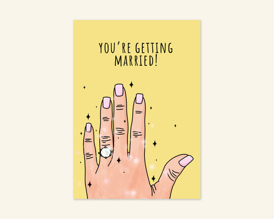 You're Getting Married Diamond Ring Engagement Card