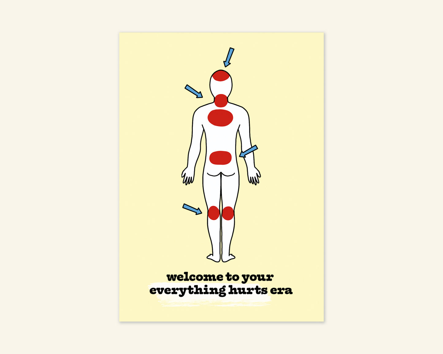 Everything Hurts Era A6 Birthday Card With Badge