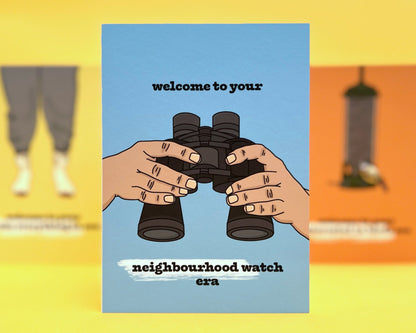 SECONDS (less than perfect) Neighbourhood Watch Era Birthday Card With Badge