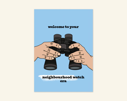 SECONDS (less than perfect) Neighbourhood Watch Era Birthday Card With Badge