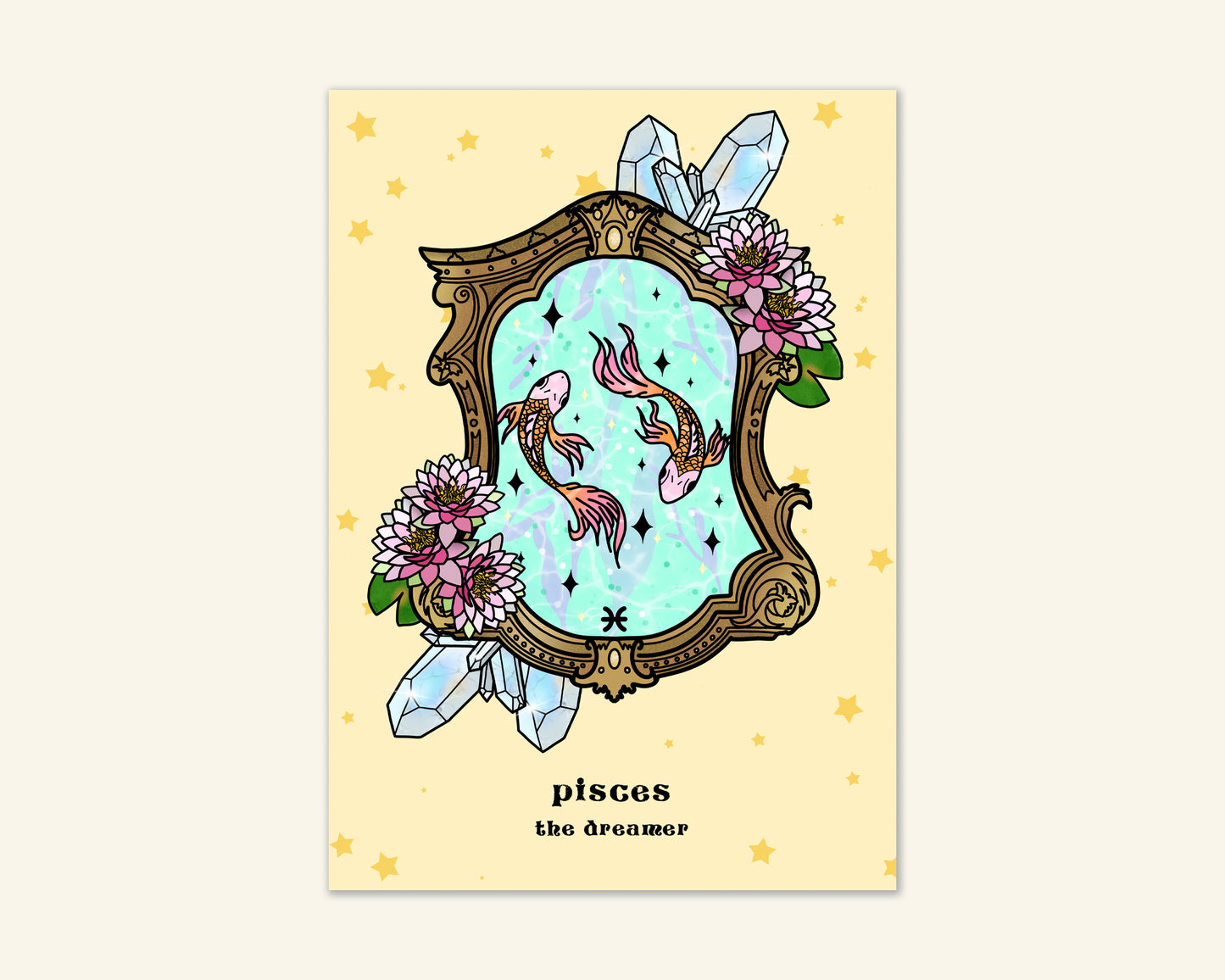 Pisces Zodiac Sign Birthday Card