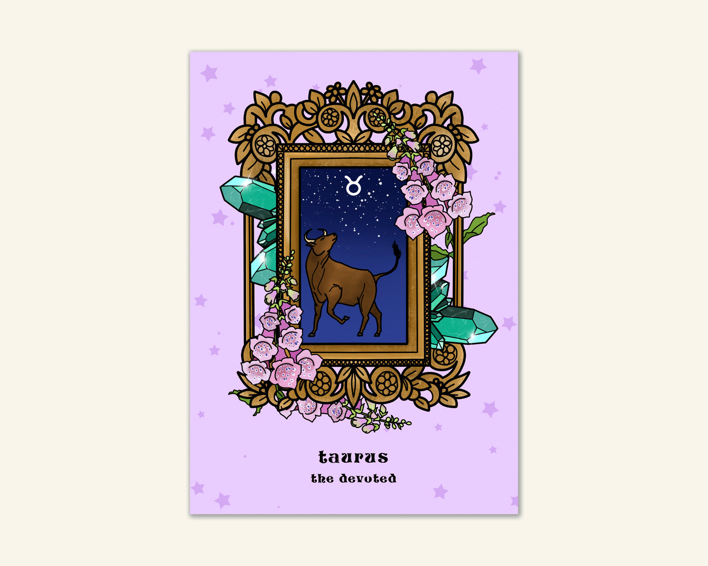 Taurus Zodiac Sign Birthday Card