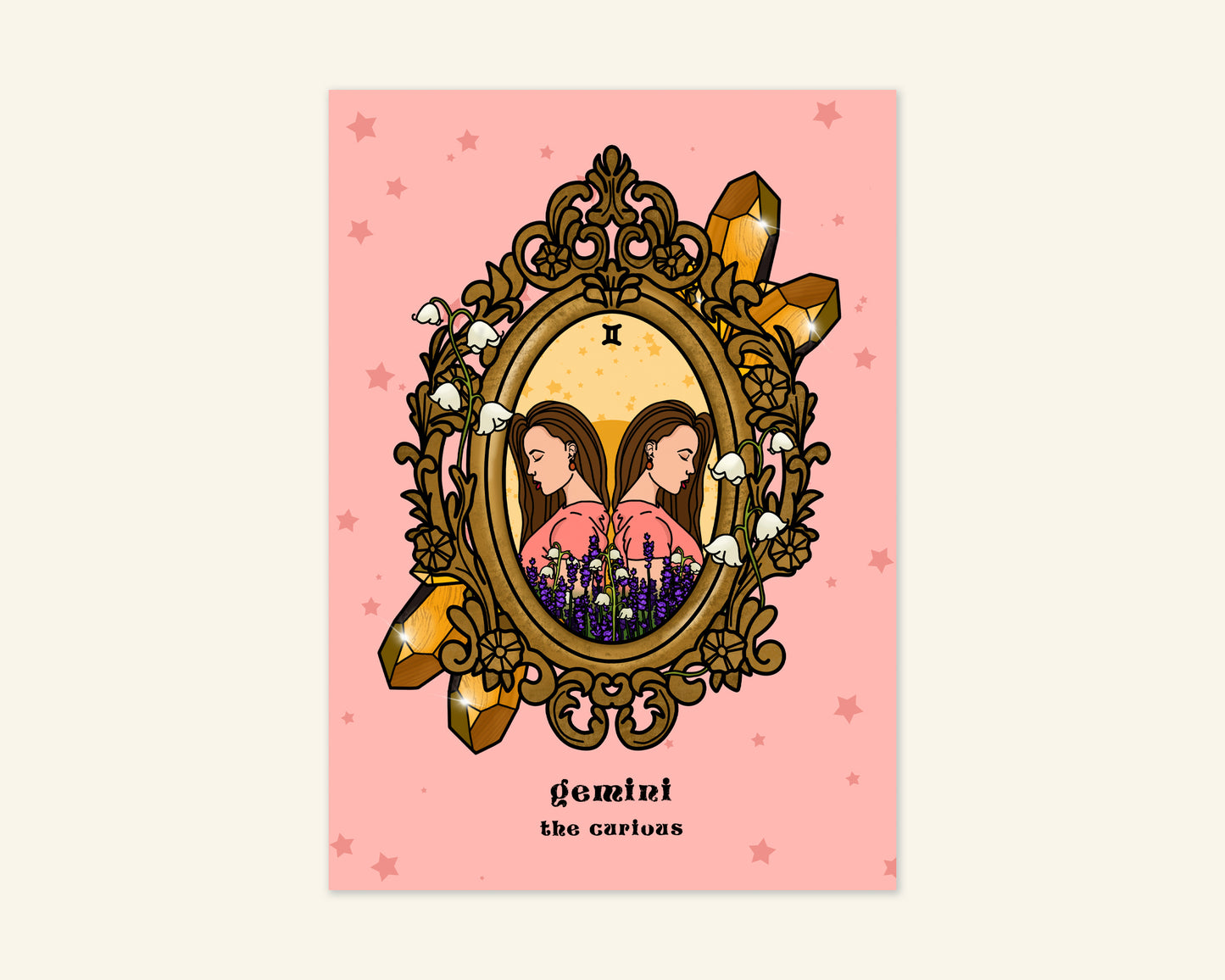 Gemini Zodiac Sign Birthday Card