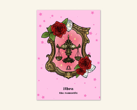 Libra Zodiac Sign Birthday Card