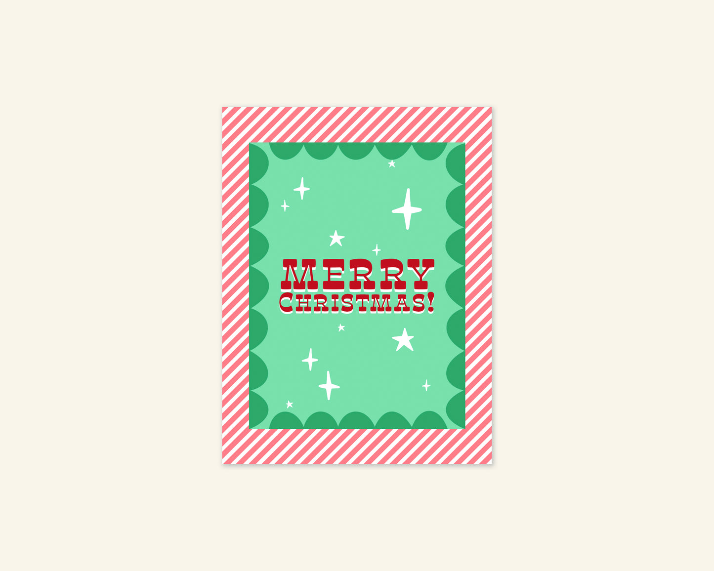 Tiny Geo Print Merry Christmas Card