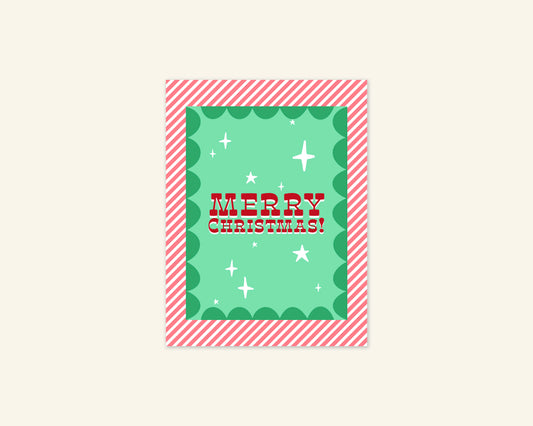 Tiny Geo Print Merry Christmas Card