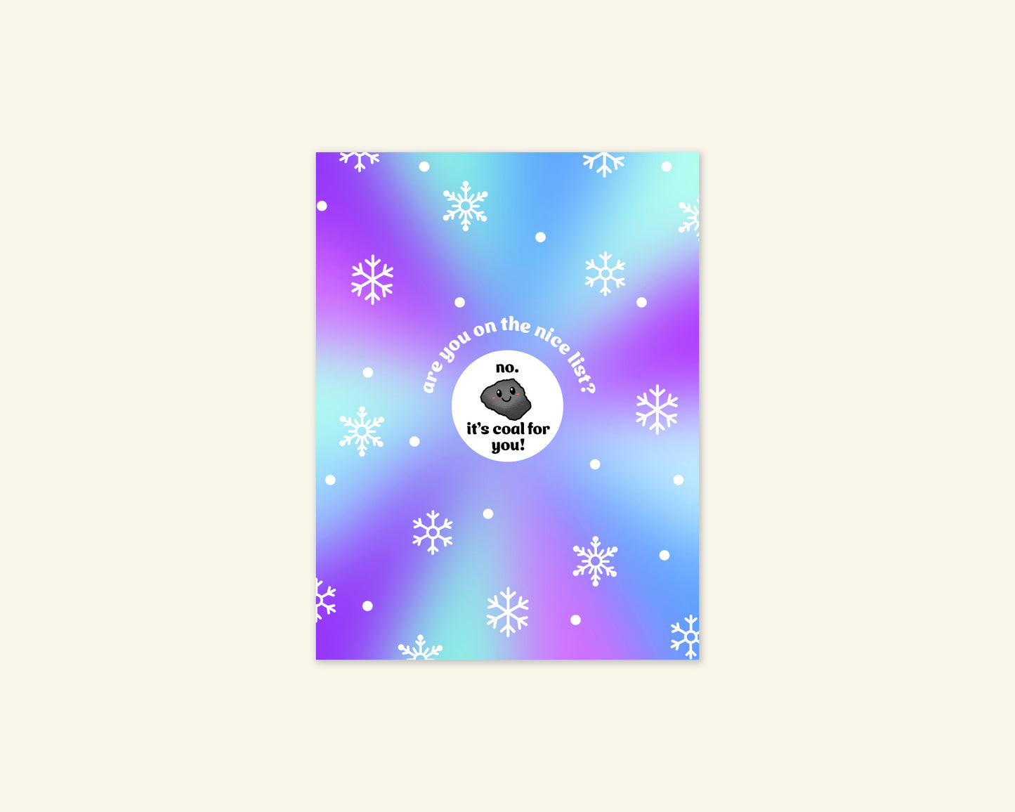 Coal For You Naughty or Nice List Tiny Christmas Scratch Card