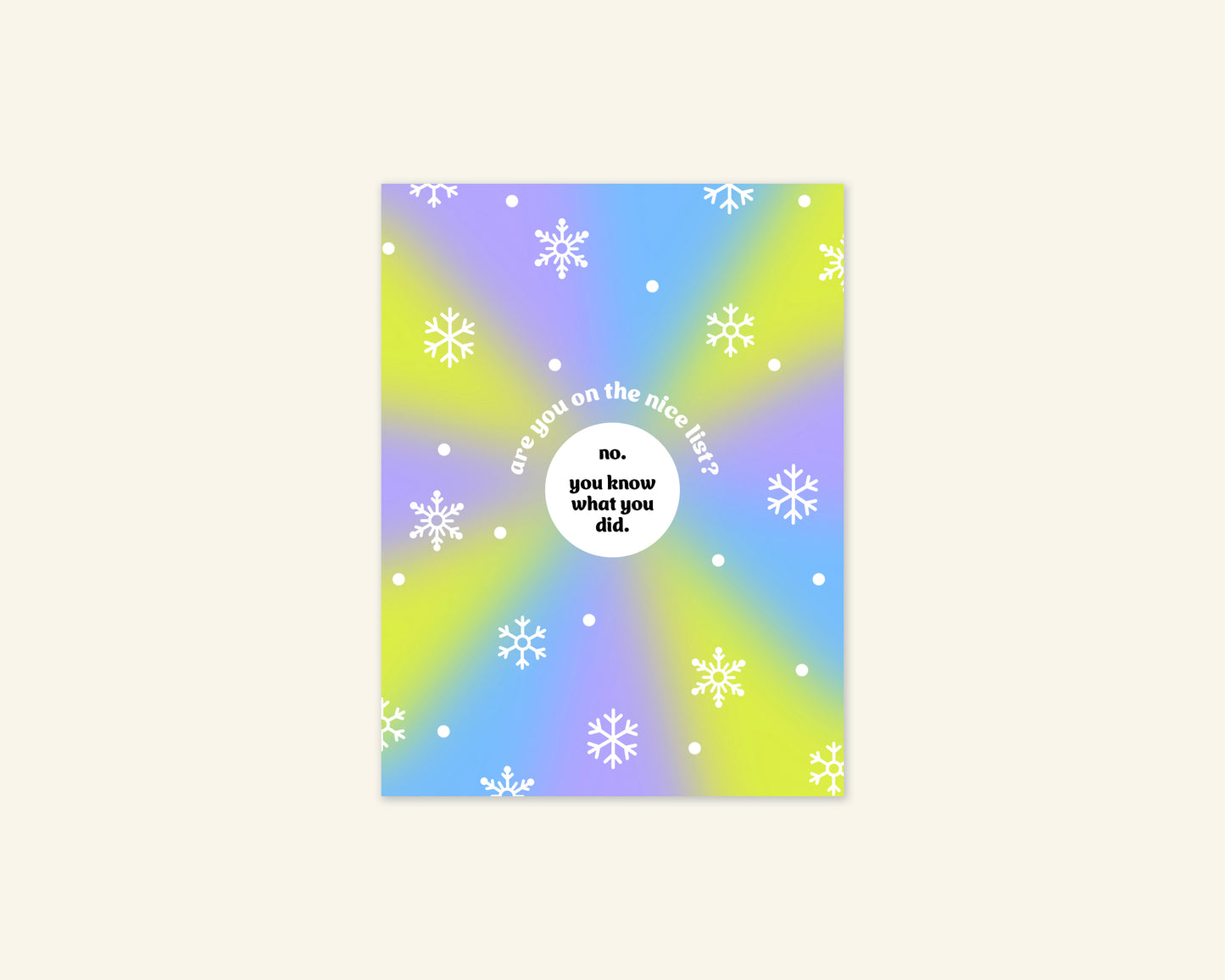 You Know What You Did Naughty or Nice List Tiny Christmas Scratch Card