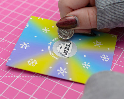 You Know What You Did Naughty or Nice List Tiny Christmas Scratch Card