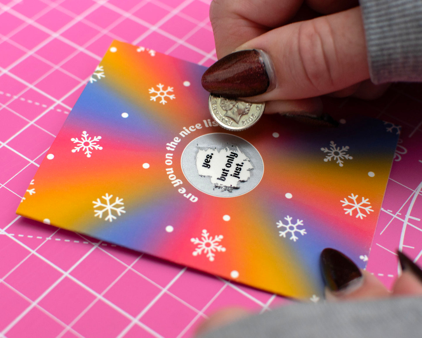 Only Just Naughty or Nice List Tiny Christmas Scratch Card
