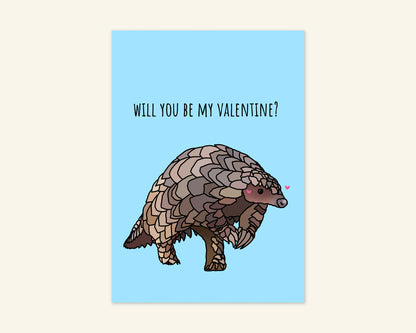 Be My Valentine Pangolin Card