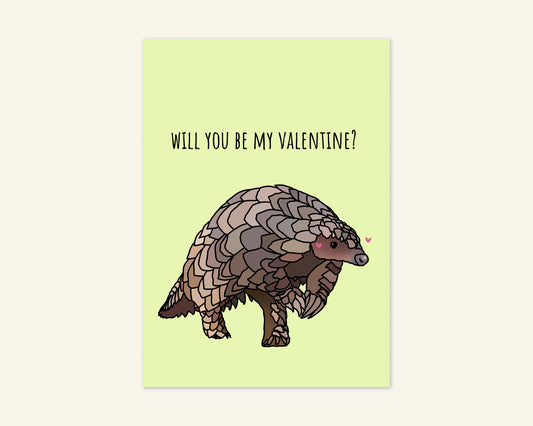 Be My Valentine Pangolin Card