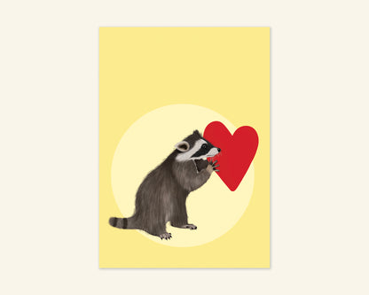 Raccoon Heart Blank Card