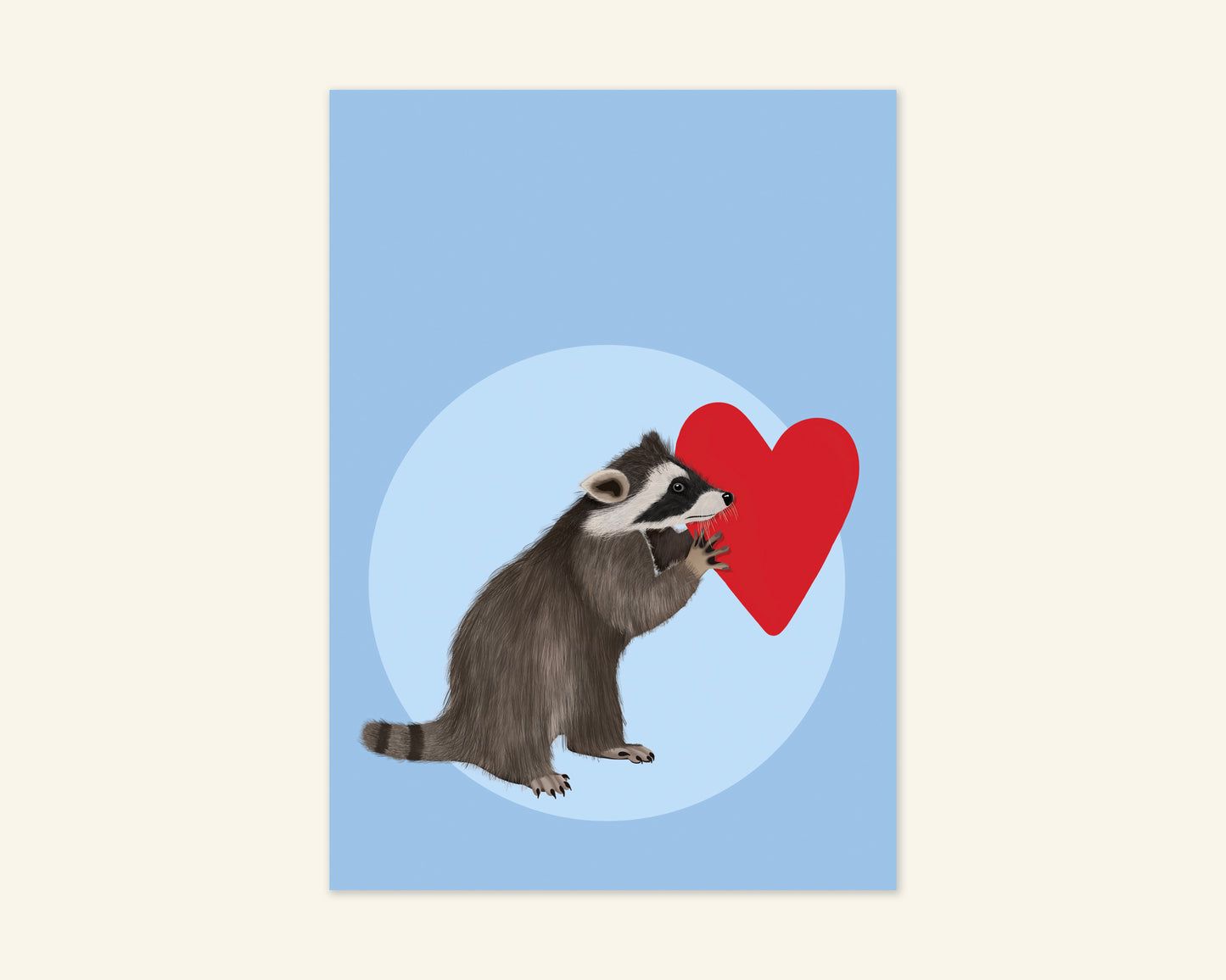 Raccoon Heart Blank Card